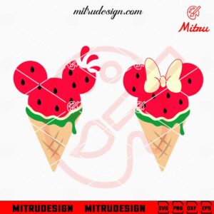 Mickey Watermelon Cream SVG, Disneyland Summer SVG, PNG, DXF, EPS, Files