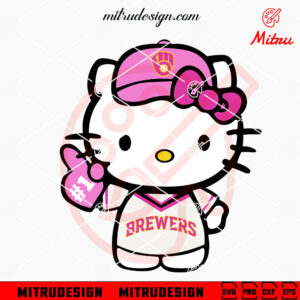 Pink Hello Kitty Milwaukee Brewers SVG, PNG, DXF, EPS, Print