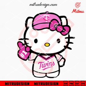 Pink Hello Kitty Minnesota Twins SVG, PNG, DXF, EPS, Silhouette Cut Files