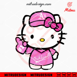 Pink Hello Kitty Oakland Athletics SVG, PNG, DXF, EPS, Cricut Cut Files