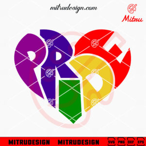 Pride Heart SVG, LGBT Lover SVG, Rainbow Pride SVG, PNG, DXF, EPS, Shirts