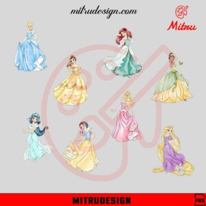 Princess Disney Bundle PNG Clipart, Rapunzel, Belle, Elsa PNG, For Girls