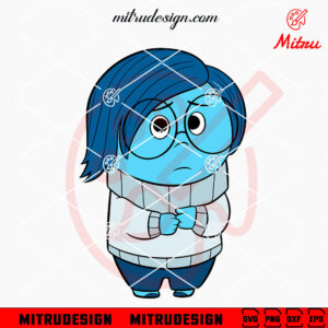 Sadness SVG, Cute Inside Out 2 Girl SVG, PNG, DXF, EPS, Cut Files