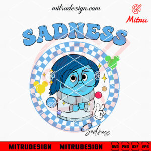 Sadness Checkered SVG, Retro Sadness Inside Out SVG, PNG, DXF, EPS, Cut Files