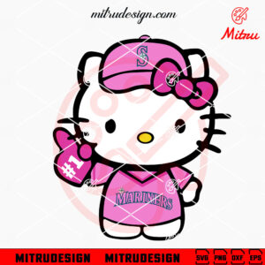 Pink Hello Kitty Seattle Mariners SVG, PNG, DXF, EPS
