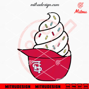St Louis Cardinals Ice Cream Hat SVG, PNG, DXF, EPS, Cut File