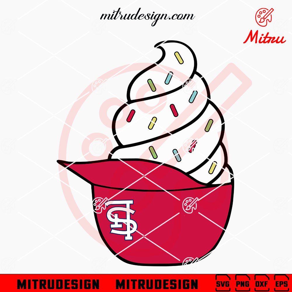St Louis Cardinals Ice Cream Hat SVG, PNG, DXF, EPS, Cut File ...