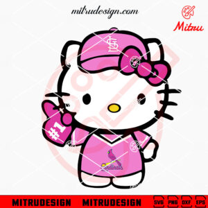 Pink Hello Kitty St Louis Cardinals SVG, PNG, DXF, EPS, For Cricut