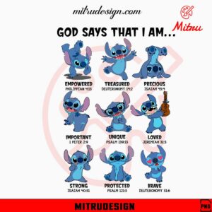 Stitch God Says That I Am PNG, Lilo And Stitch PNG, Sublimation