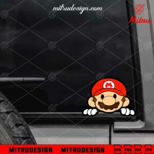 Super Mario Peeking Car Sticker SVG, Funny Mario Bros SVG, PNG, DXF, EPS, Files