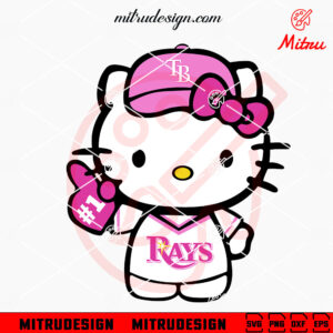 Pink Hello Kitty Tampa Bay Rays SVG, PNG, DXF, EPS, Cut Files