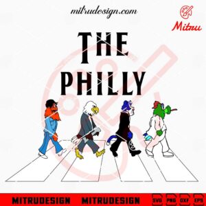 Philly Mascots The Beatles Abbey Road SVG, Funny Philadelphia Sports SVG, PNG, DXF, EPS