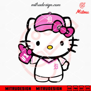 Pink Hello Kitty Detroit Tigers SVG, PNG, DXF, EPS, Sublimation