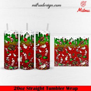 Christmas Penis Adult Humor 20oz Skinny Tumbler Wrap PNG, Digital Download