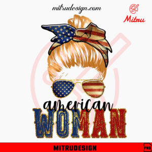 All American Mama Messy Bun PNG, American Mom Life PNG, Sublimation