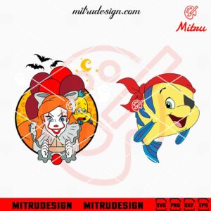 Ariel And Flounder Halloween SVG, PNG, DXF, EPS, Cut Files