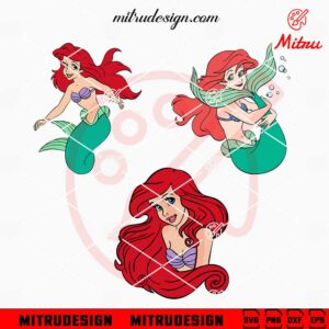 Ariel Princess Bundle SVG, Little Mermaid SVG, PNG, DXF, EPS, Files Cricut