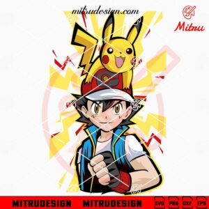 Ash Ketchum And Pikachu SVG, Pokemon SVG, PNG, DXF, EPS, For Shirts