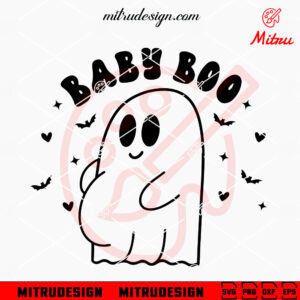 Baby Boo SVG, Cute Pregnant Ghost SVG, Funny Halloween Mom SVG, PNG, DXF, EPS