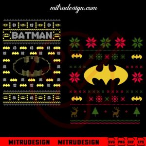 Batman Ugly Christmas Sweater SVG, Batman Xmas SVG, PNG, DXF, EPS, Files For Shirt