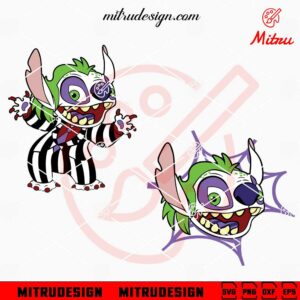 Beetlejuice Stitch SVG, Funny Stitch Halloween SVG, PNG, DXF, EPS, Cut Files