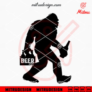Bigfoot With Beer SVG, Bigfoot Drink SVG, Yeti SVG, Sasquatch SVG, PNG, DXF, EPS