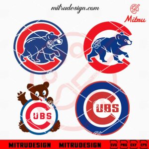 Chicago Cubs Logo Bundle SVG, Cubs Baseball SVG, PNG, DXF, EPS, Vector