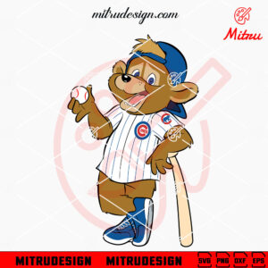 Chicago Cubs Mascot Clark SVG, Chicago Baseball Bear Mascot SVG, PNG, DXF, EPS, Files