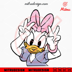 Daisy Duck Peace Hand SVG, PNG, DXF, EPS, Cutting Files