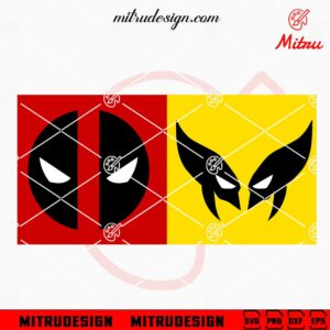 Deadpool And Wolverine Face SVG, Deadpool Wolverine Movie SVG, For Shirts