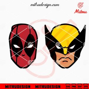 Deadpool Wolverine Head SVG, Super Hero Movie 2024 SVG, PNG, DXF, EPS