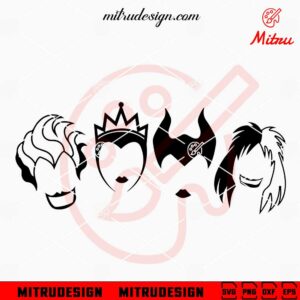 Disney Witches Friends SVG, Ursula, Maleficent, Evil Queen SVG, PNG, DXF, EPS