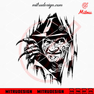 Freddy Krueger Peeking SVG, Funny Freddy Halloween SVG, PNG, DXF, EPS, Downloads