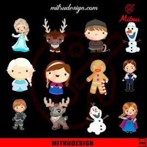 Frozen Characters Bundle PNG Clipart, Anna, Olaf, Elsa PNG, Sublimation Files