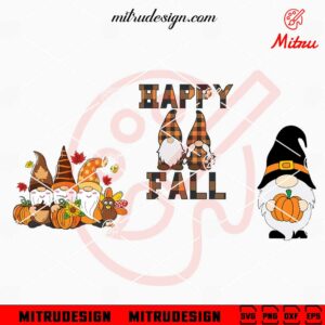 Gnomes Fall Bundle SVG, Gnomes Pumpkin SVG, Thanksgiving SVG, PNG, DXF, EPS