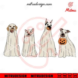 Halloween Dog SVG, Cute Ghost Dog SVG, PNG, DXF, EPS, Digital Files