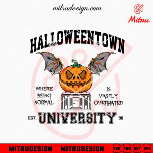 Halloweentown University Est 98 SVG, Vintage Halloween SVG, PNG, DXF, EPS, Cut Files