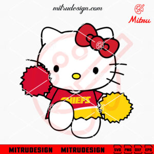 Hello Kitty Kansas City Chiefs Cheerleader SVG, PNG, DXF, EPS, Vector