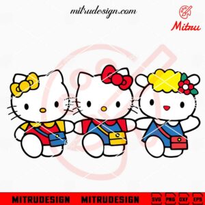 Hello Kitty Friends Back To School SVG, Kitty First Day Of School SVG, PNG, DXF, EPS