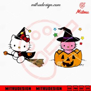 Hello Kitty Halloween Witch SVG, PNG, DXF, EPS, Digital Download