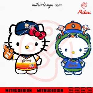 Hello Kitty Houston Astros Orbit Mascot SVG, PNG, DXF, EPS, Files