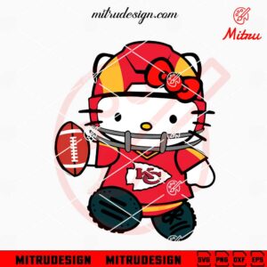 Hello Kitty KC Chiefs SVG, Cute Kansas City Chiefs Football SVG, PNG, DXF, EPS, Shirt