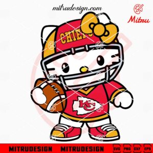 Hello Kitty Kansas City Chiefs SVG, PNG, DXF, EPS, Cut Files