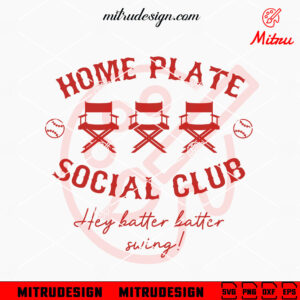 Home Plate Social Club SVG, Baseball SVG, Softball SVG, PNG, DXF, EPS, Cricut