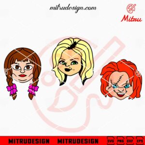 Horror Dolls Face Bundle SVG, Annabelle, Chucky, Tiffany Halloween SVG