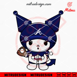 Kuromi Atlanta Braves SVG, Kuromi Braves Baseball SVG, PNG, DXF, EPS, Cut Files