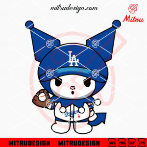 Kuromi Los Angeles Dodgers SVG, Cute Kuromi Dodgers Baseball SVG, PNG, DXF, EPS