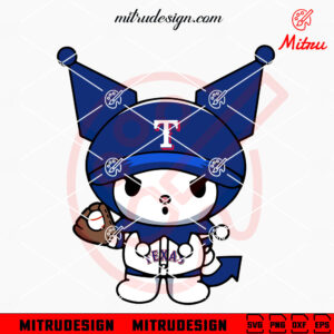 Kuromi Texas Rangers SVG, Kuromi Rangers Baseball SVG, PNG, DXF, EPS, For Shirts