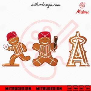 Los Angeles Angels Gingerbread Man SVG, LA Angels Christmas SVG, PNG, DXF, EPS