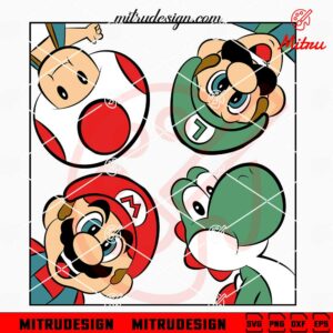 Mario Friends Peeking SVG, PNG, DXF, EPS, Instant Download